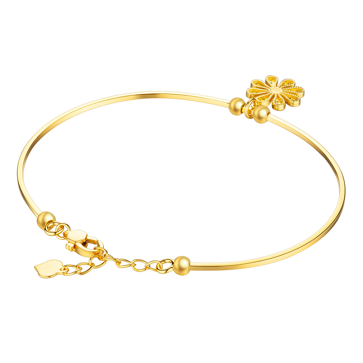 六福珠寶黃金手鐲 - "小雛菊"990黃金手鐲