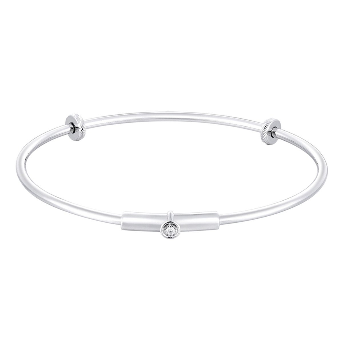 $t('六福珠寶')18K金手鐲 - "Dear Q"18K金(白色)鑽石手鐲