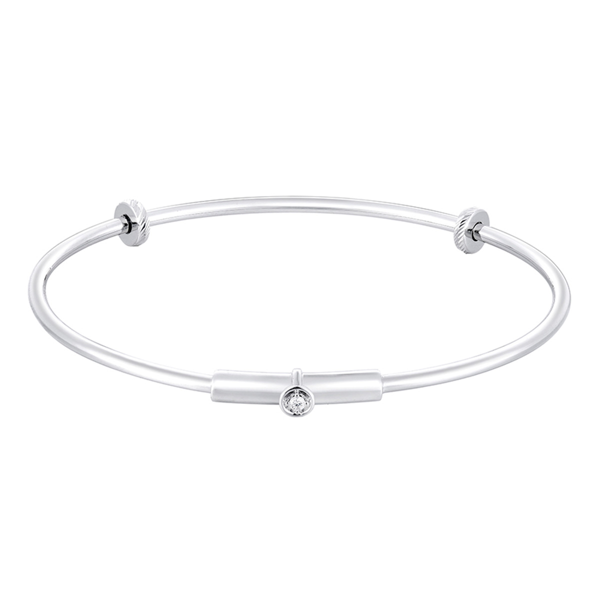 $t('六福珠寶')18K金手鐲 - "Dear Q"18K金(白色)鑽石手鐲