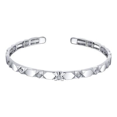 六福珠寶18K金手鐲 - “璀璨軌跡”18K金(白色)鑽石手鐲