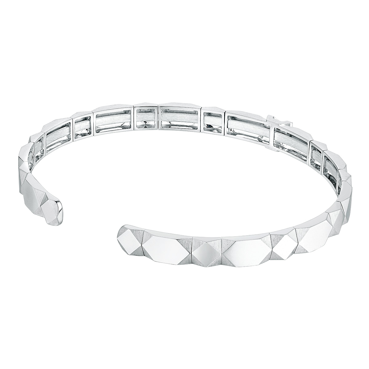 六福珠寶18K金手鐲 - “璀璨軌跡”18K金(白色)鑽石手鐲