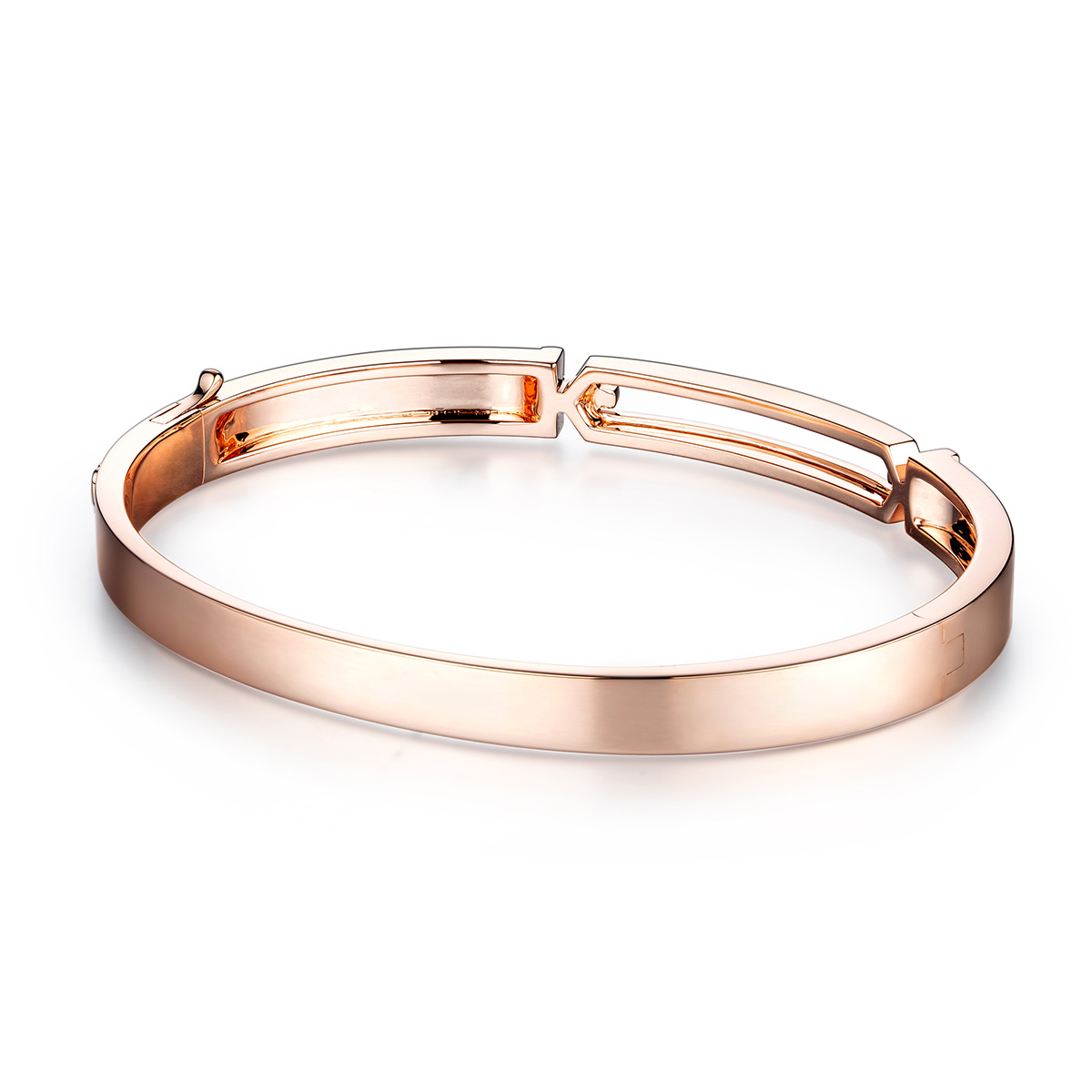 六福珠寶18K金手鐲 - “鏤空六角形”18K玫瑰金鑽石手鐲