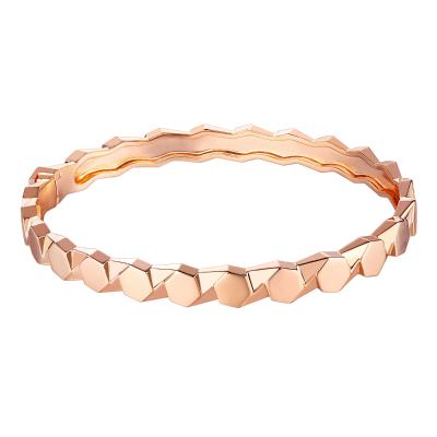 六福珠寶18K金手鐲 - "Hexicon"六邊形18K玫瑰金手鐲(女款)