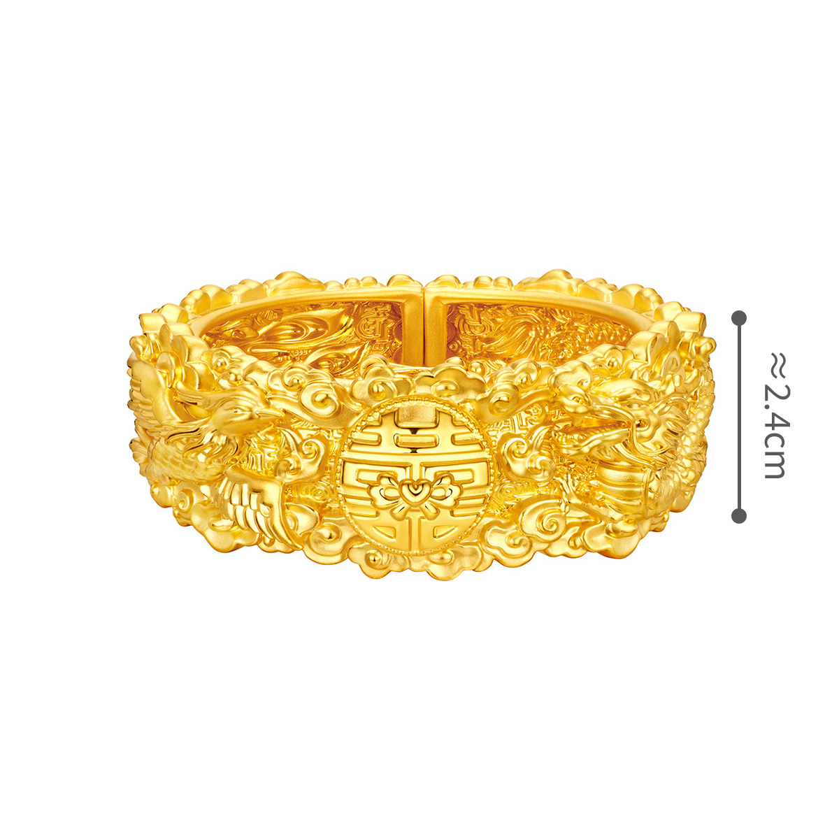 六福珠寶黃金手鐲 - “囍事連連”999.9黃金手鐲