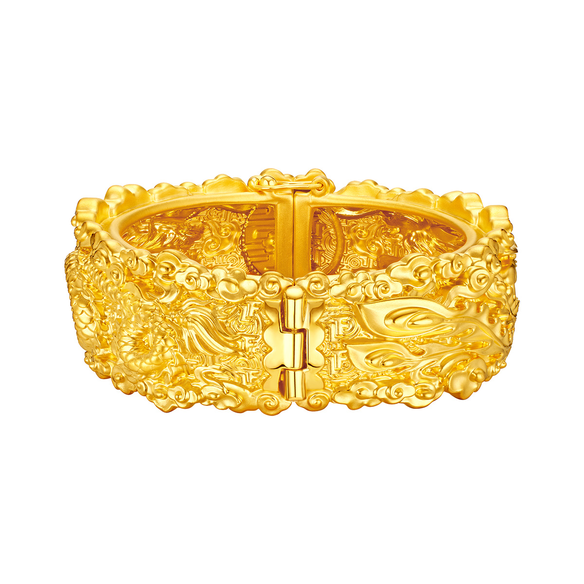 六福珠寶黃金手鐲 - “囍事連連”999.9黃金手鐲