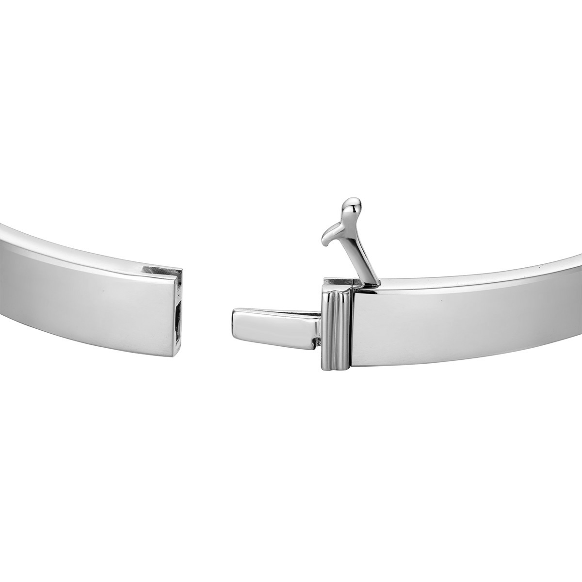 六福珠寶18K金手鐲 - “Hexicon”18K金(白色)鑽石手鐲(劍脊)