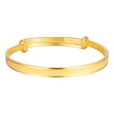 六福珠寶黃金手鐲 - "招財銅錢圖案"999.9黃金寶寶手鐲