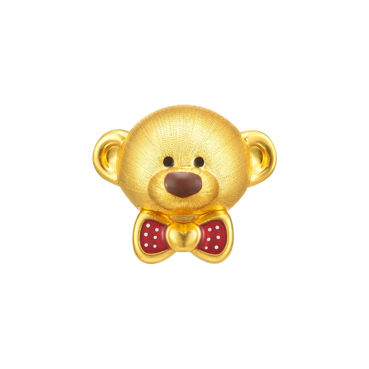$t('六福珠寶')黃金串飾 - “波點萌熊”999足金鎏彩串飾