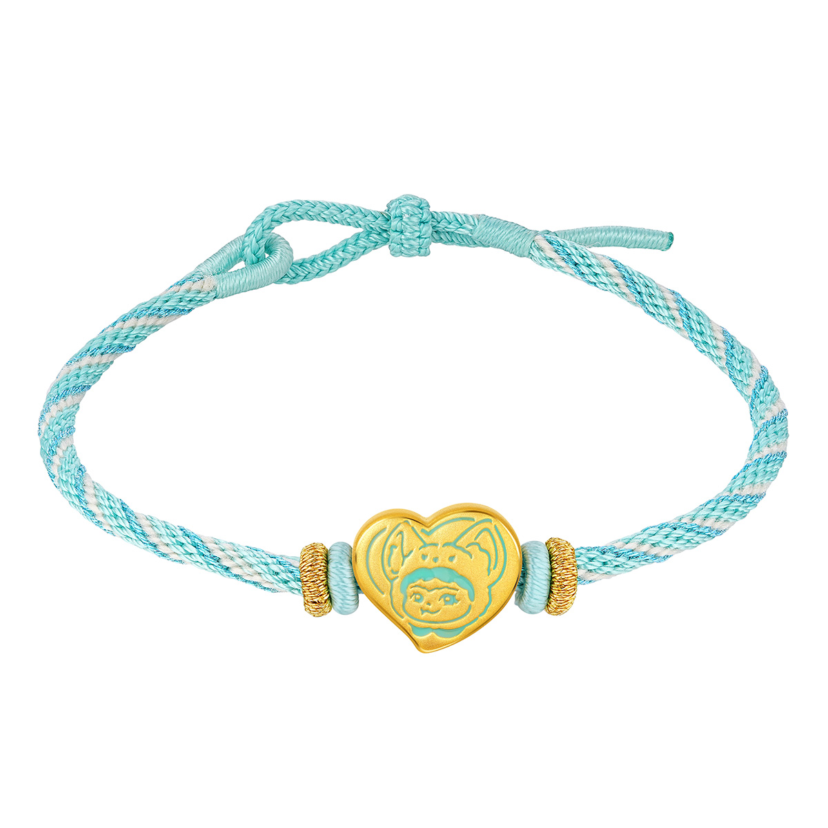 $t('六福珠寶')黃金串飾 - “心意相通”999足金鎏彩串飾連手繩