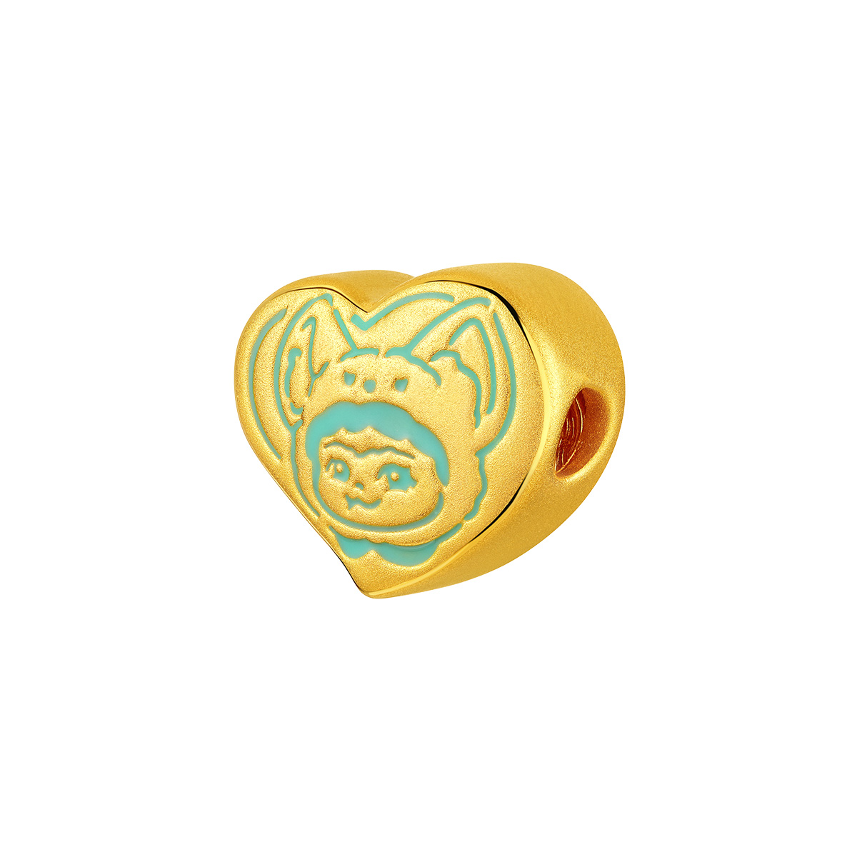 六福珠寶黃金串飾 - “心意相通”999足金鎏彩串飾連手繩