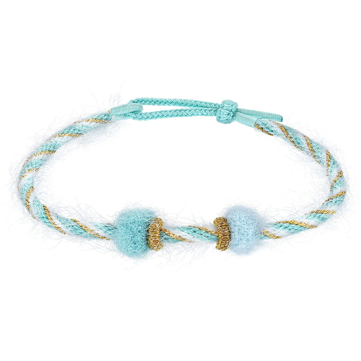 六福珠寶黃金串飾 - “心意相通”999足金鎏彩串飾連手繩