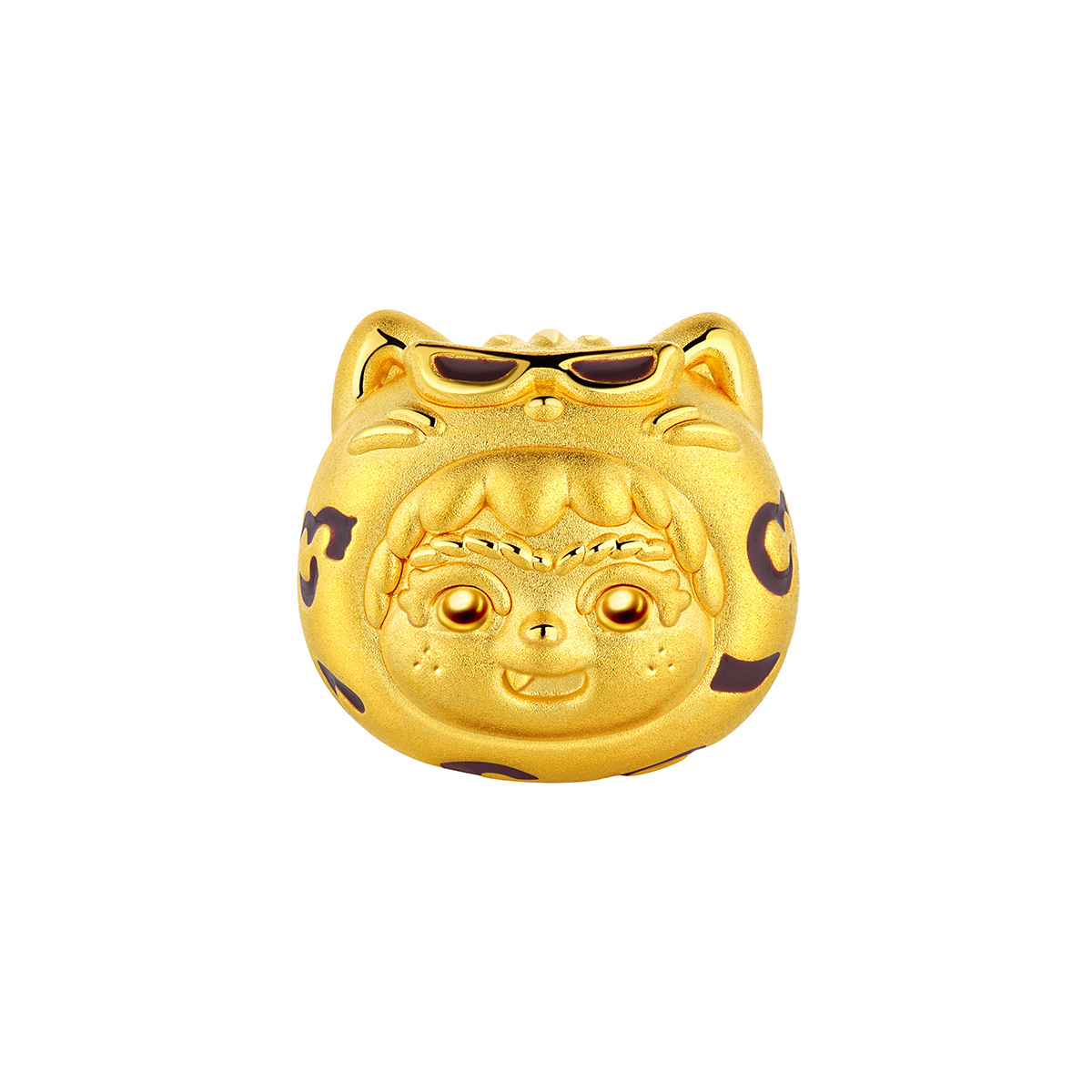 六福珠寶黃金串飾 - “福報豹”999足金鎏彩串飾連手繩