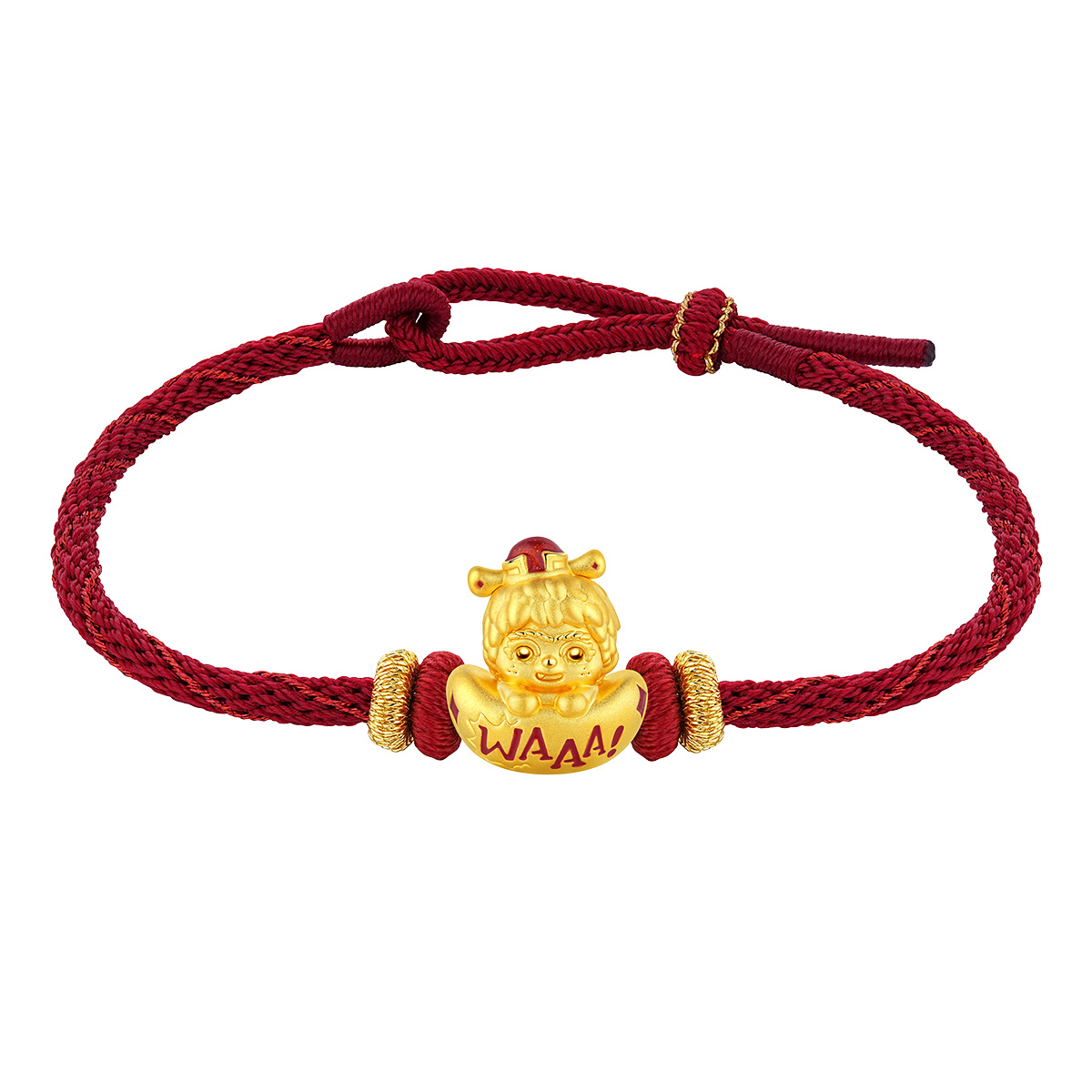 $t('六福珠寶')黃金串飾 - “驚喜元寶”999足金鎏彩串飾連手繩