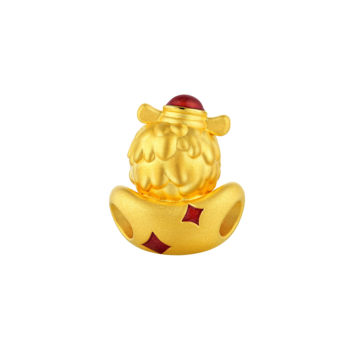 六福珠寶黃金串飾 - “驚喜元寶”999足金鎏彩串飾連手繩