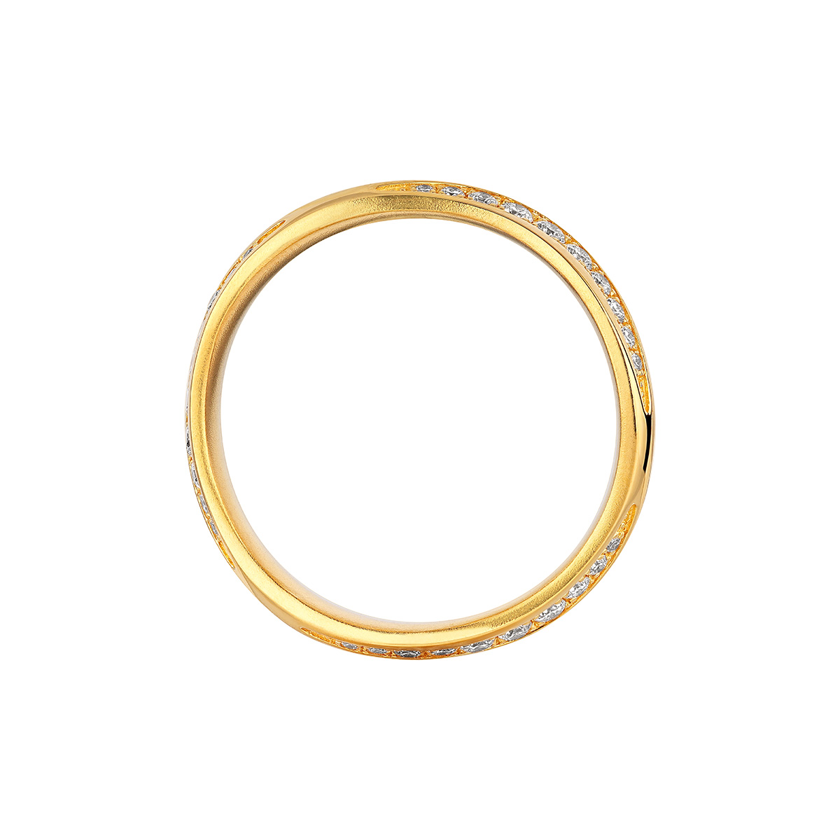 六福珠寶黃金戒指 - "驚鴻洛羽"999足金鑽石戒指