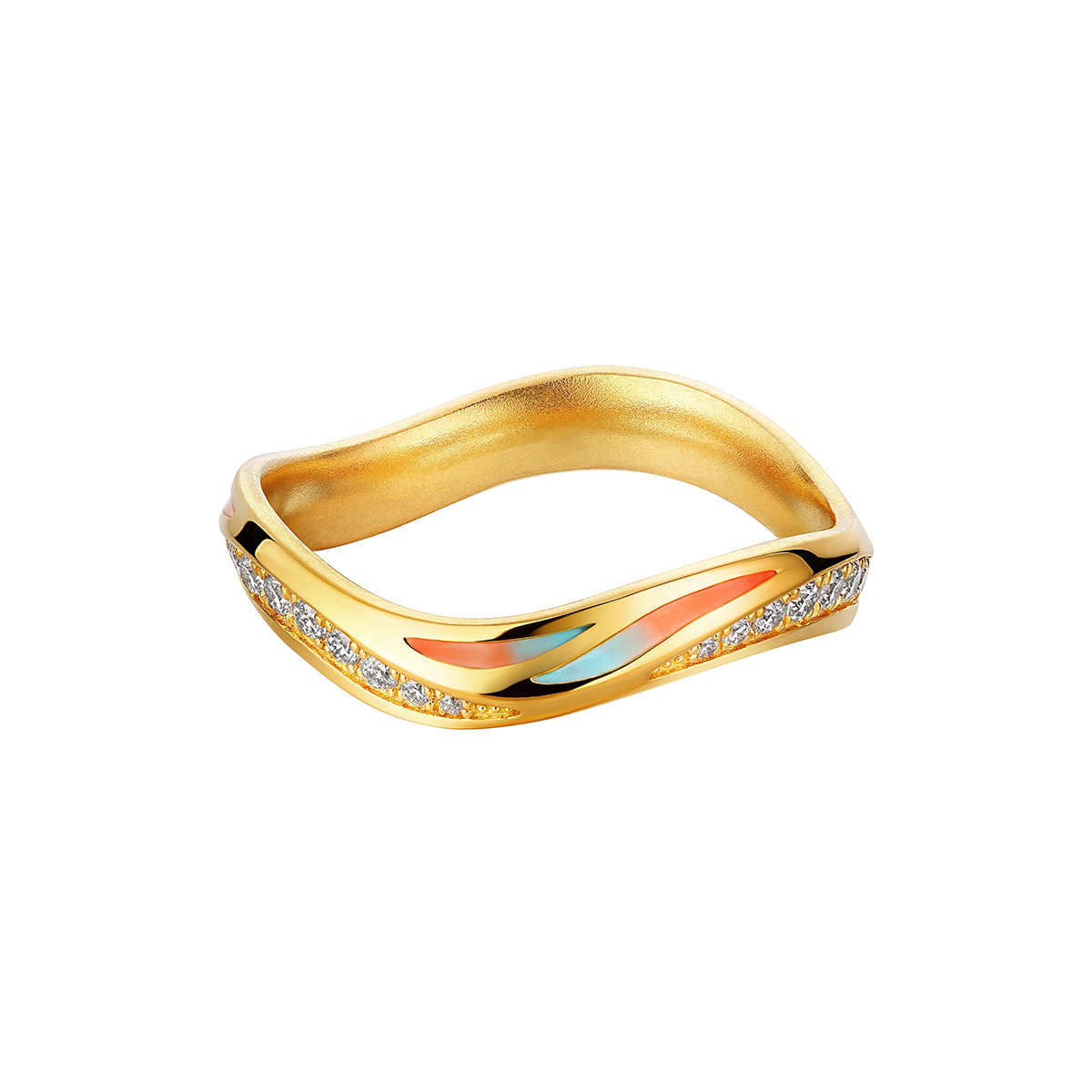 $t('六福珠寶')黃金戒指 - "驚鴻洛羽"999足金鑽石戒指