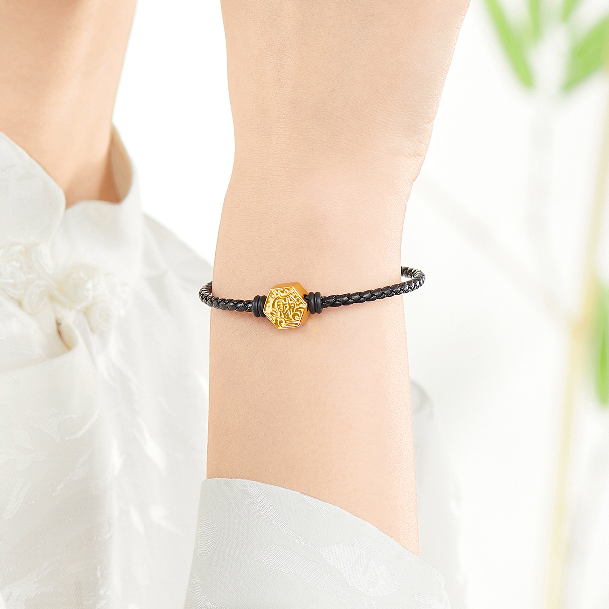 六福珠寶黃金串飾 - "財"字999足金串飾