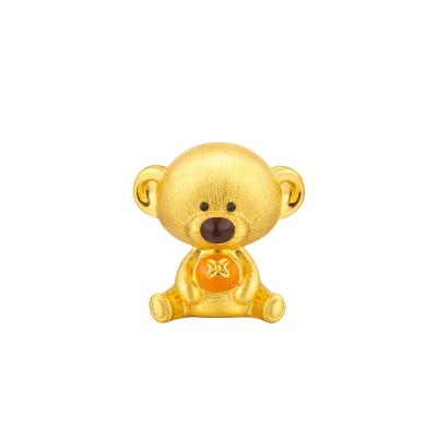 六福珠寶黃金串飾 - “柿萌熊”999足金鎏彩串飾