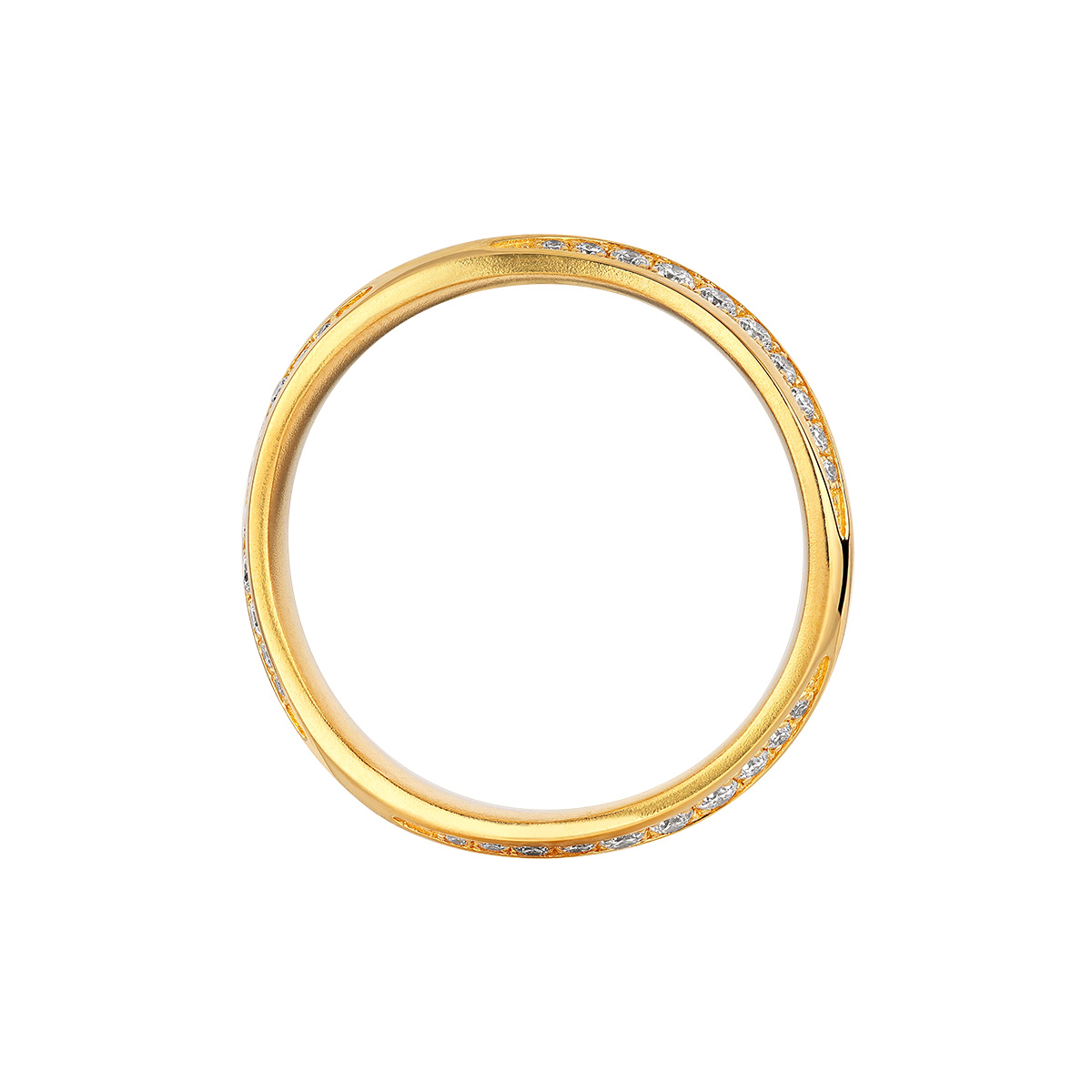 六福珠寶黃金戒指 - "洛彩環"999足金鑽石鎏彩戒指