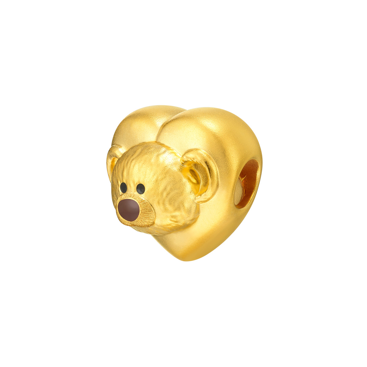 六福珠寶黃金串飾 - "毛絨小熊"999足金鎏彩串飾