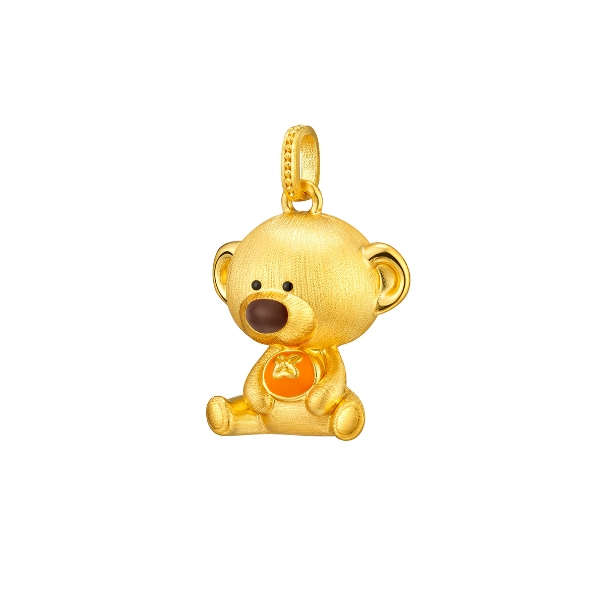 六福珠寶黃金吊墜 - "百變小熊"999足金鎏彩吊墜