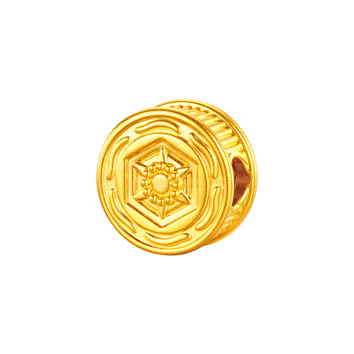 六福珠寶黃金串飾 - "霞彩淩波"999足金鑽石鎏彩串飾