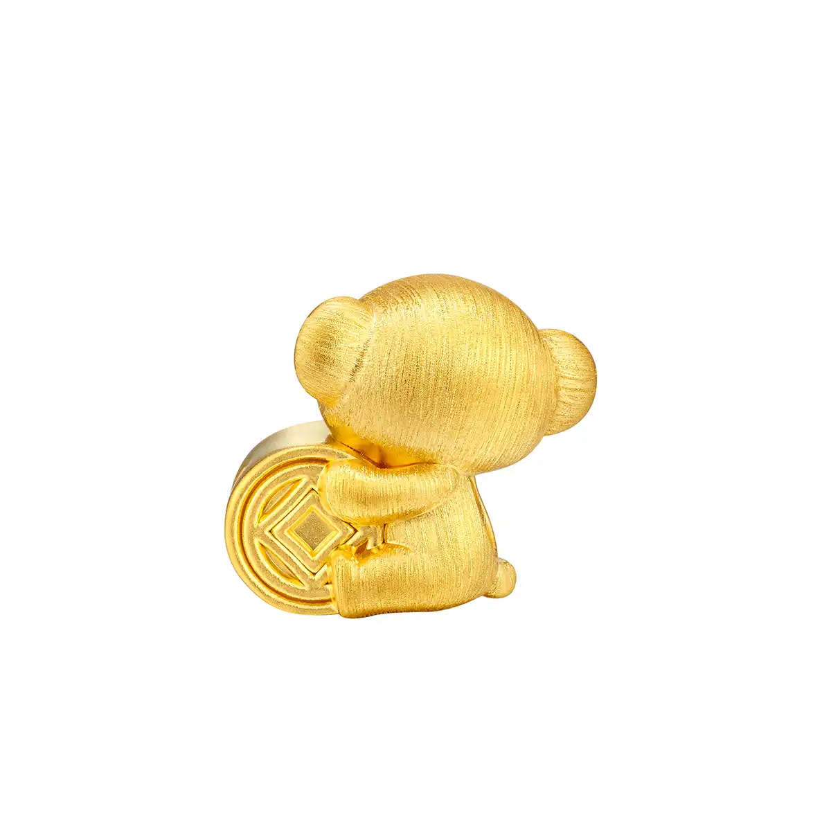 六福珠寶黃金串飾 - “萌熊信使”999足金鎏彩串飾