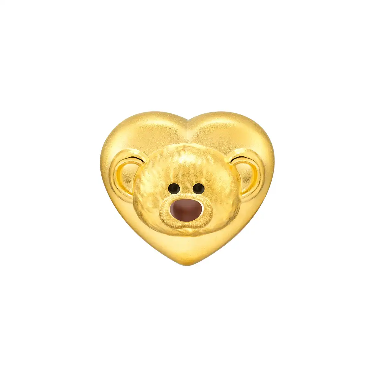 六福珠寶黃金串飾 - "毛絨小熊"999足金鎏彩串飾