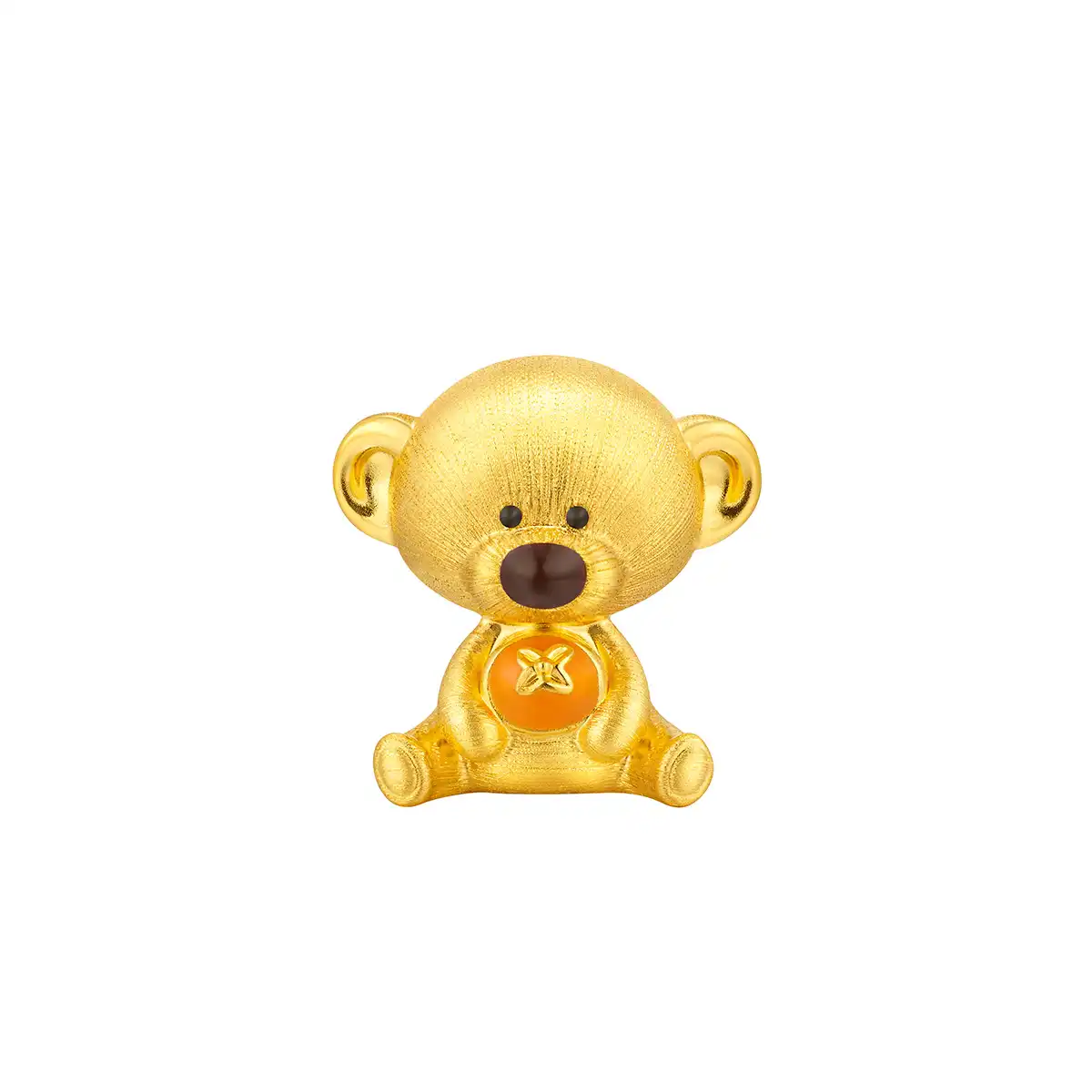 六福珠寶黃金串飾 - “柿萌熊”999足金鎏彩串飾