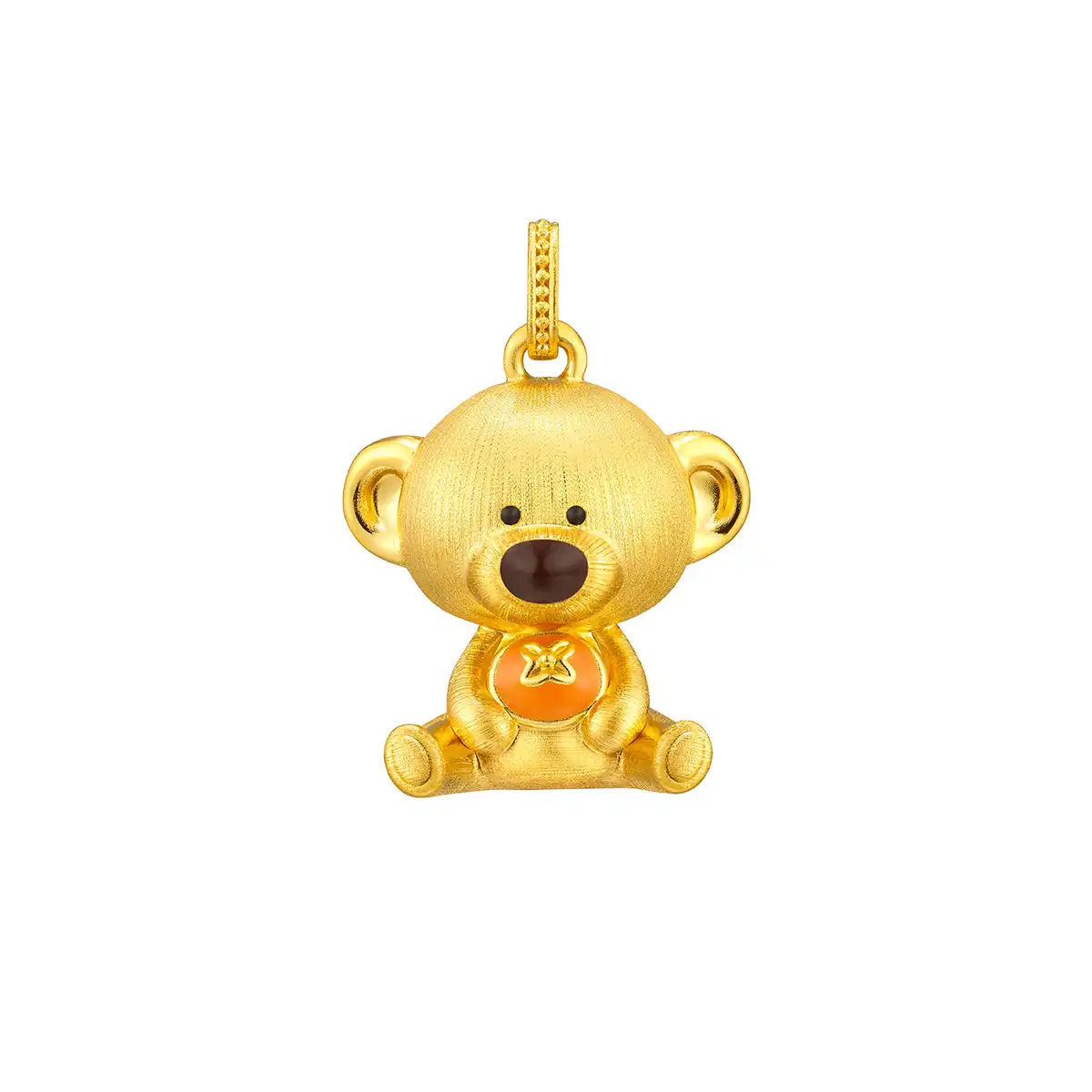 六福珠寶黃金吊墜 - "百變小熊"999足金鎏彩吊墜