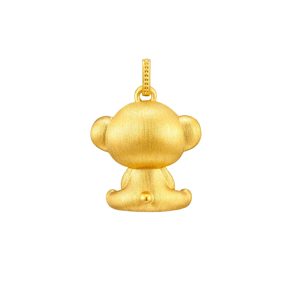 六福珠宝黄金吊坠 - "百变小熊"999足金鎏彩吊坠