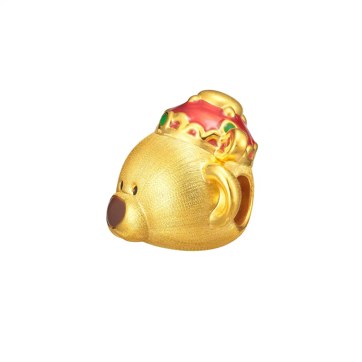 六福珠寶黃金串飾 - “萌熊財神”999足金鎏彩串飾