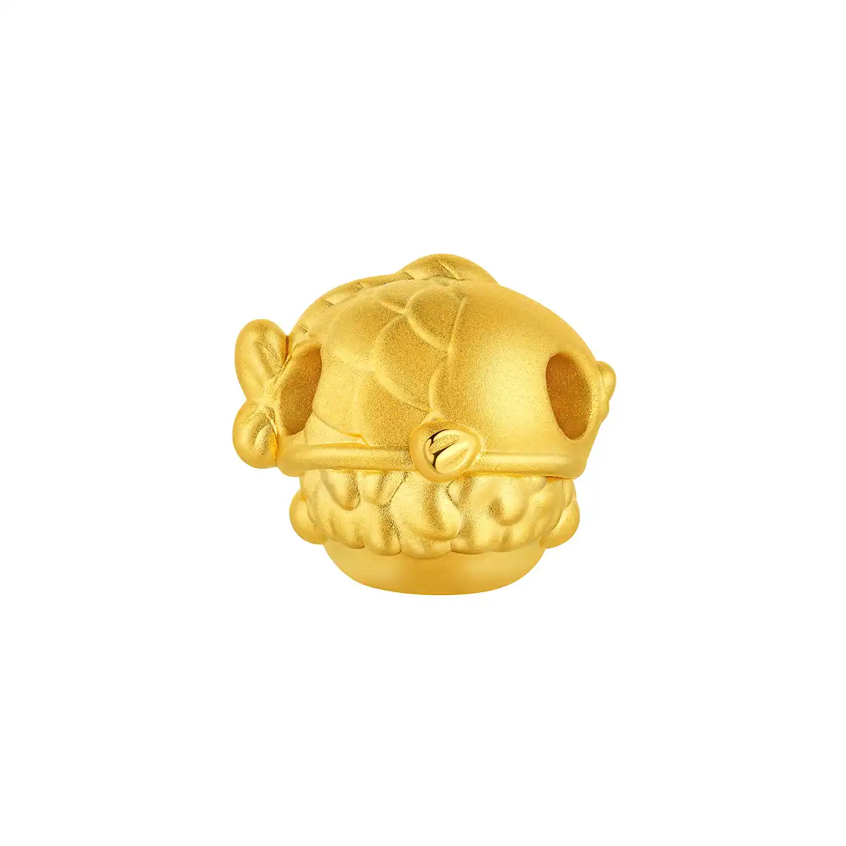 六福珠寶黃金串飾 - “錦鯉加冠”999足金鎏彩串飾連手繩