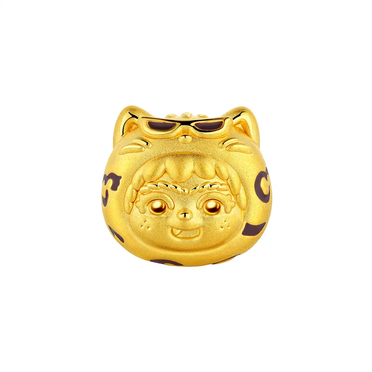 六福珠寶黃金串飾 - “福豹”999足金鎏彩串飾連手繩