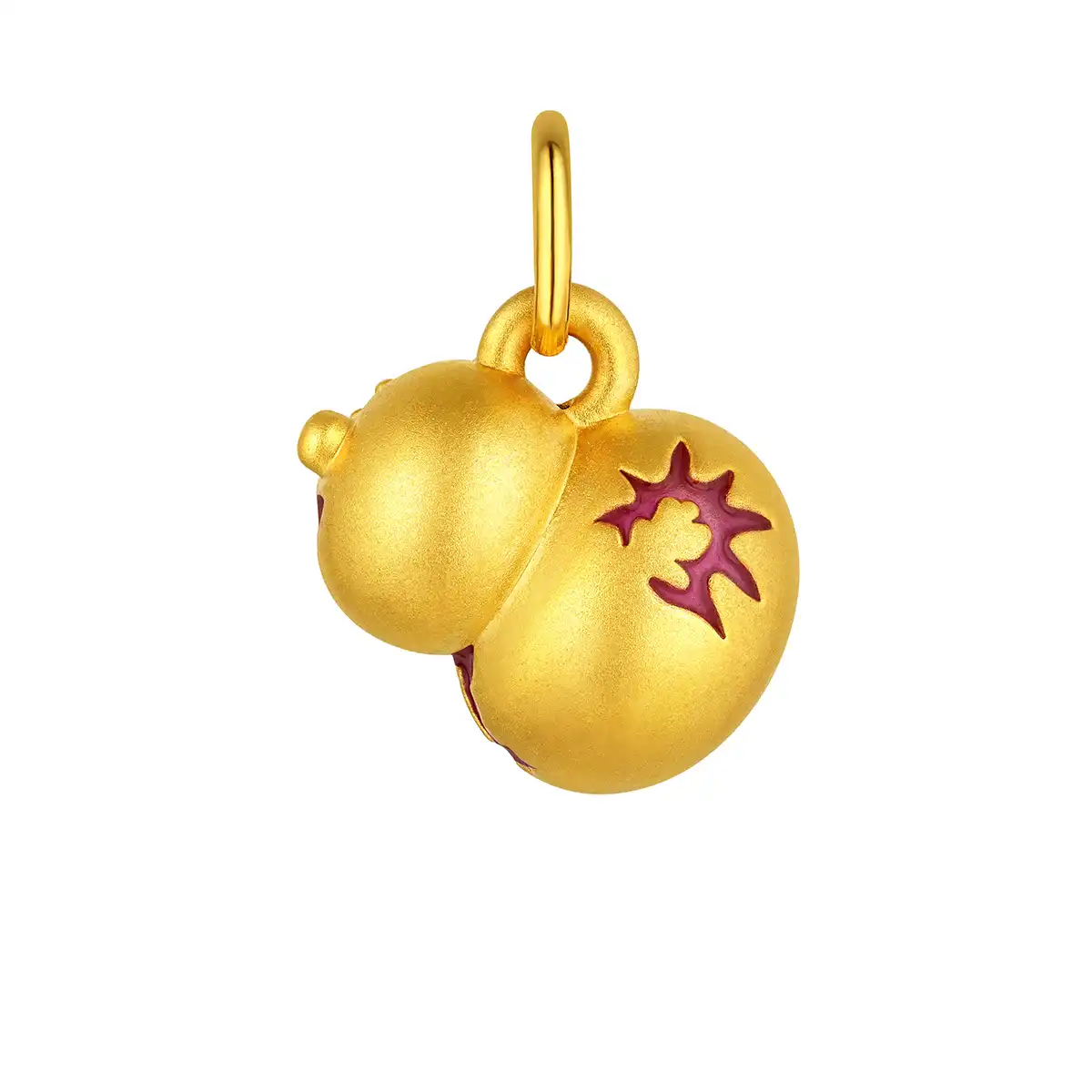 六福珠寶黃金串飾 - “福滿滿”999足金鑽石鎏彩串飾連手繩