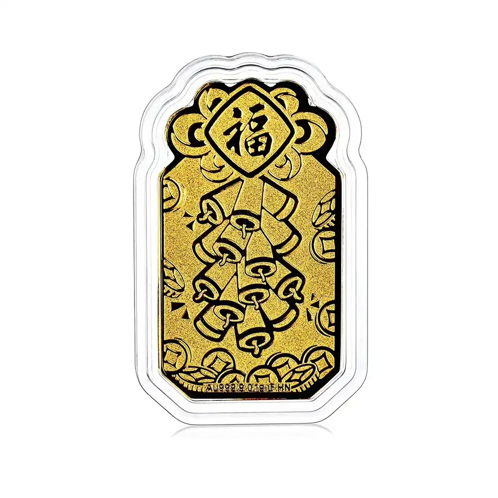 六福珠寶黃金工藝品 - “接福醒獅”999.9黃金工藝品