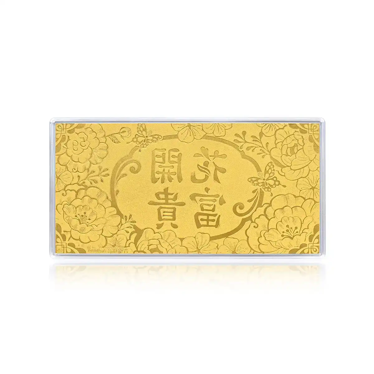 六福珠寶黃金工藝品 - “花開富貴 幸福綿延”999.9黃金利是