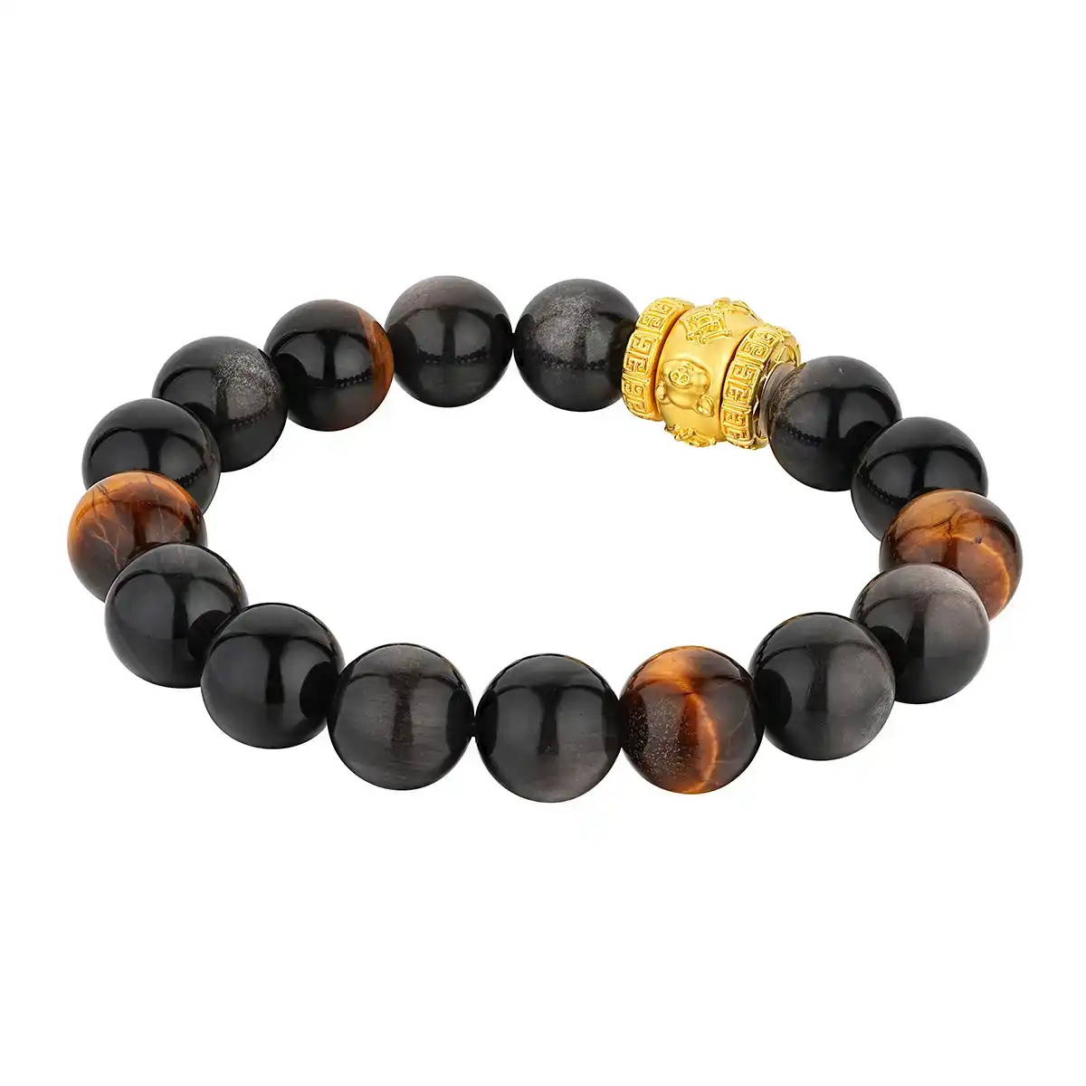 六福珠寶黃金手鏈 - "合樂生福-兔、羊、豬"999足金生肖水晶手鏈