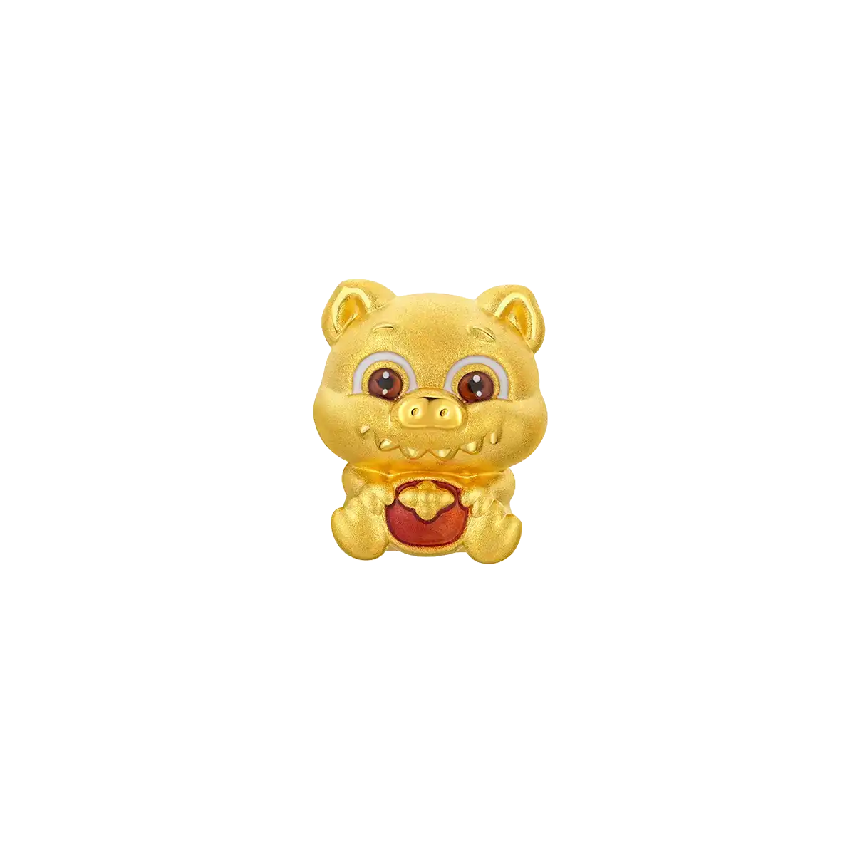 六福珠寶黃金串飾 - “奇趣萌牙-豬”十二生肖999足金串飾連手繩