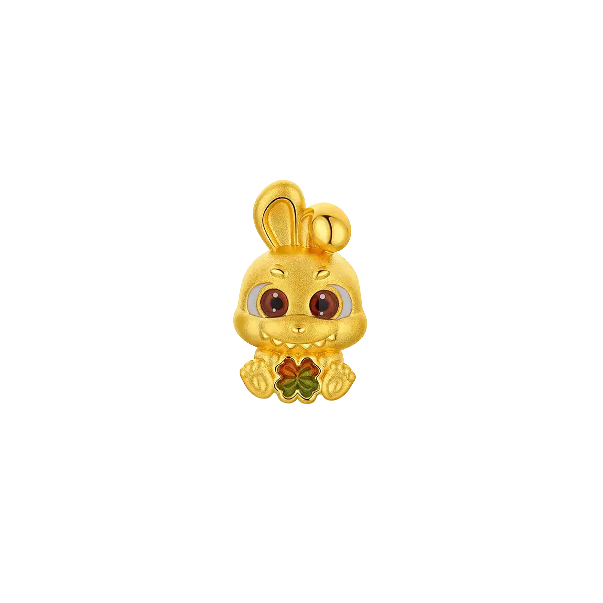 六福珠寶黃金串飾 - "奇趣萌牙-兔"十二生肖999足金串飾連手繩