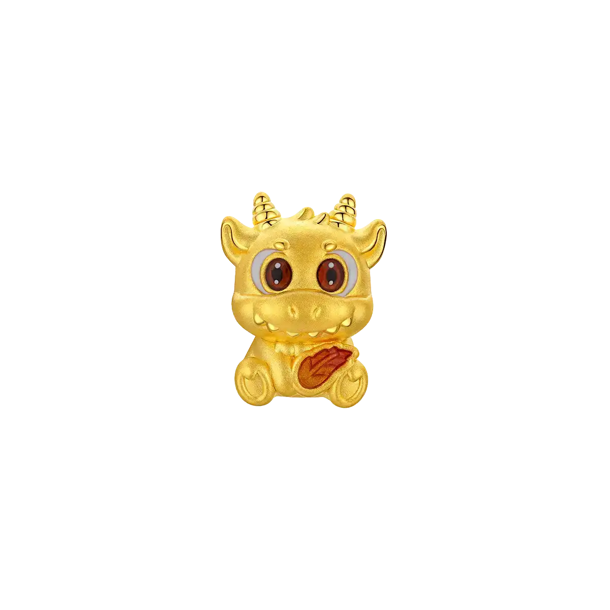 六福珠寶黃金串飾 - “奇趣萌牙-牛”十二生肖999足金串飾連手繩