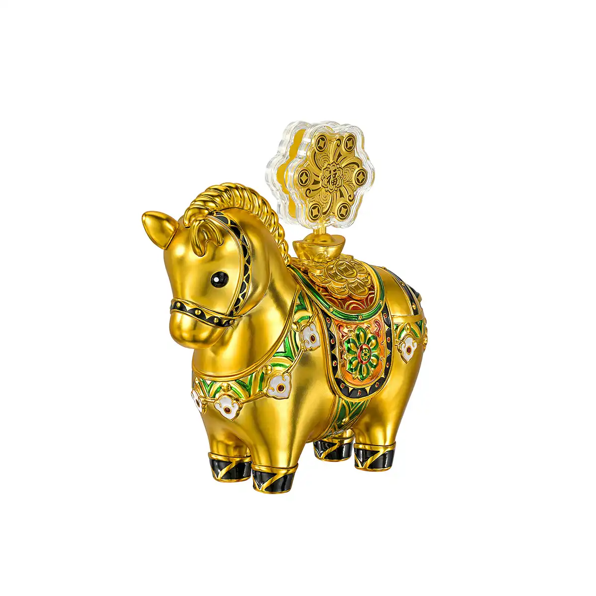 六福珠寶黃金工藝品 - “運轉墩墩馬”999.9黃金工藝品