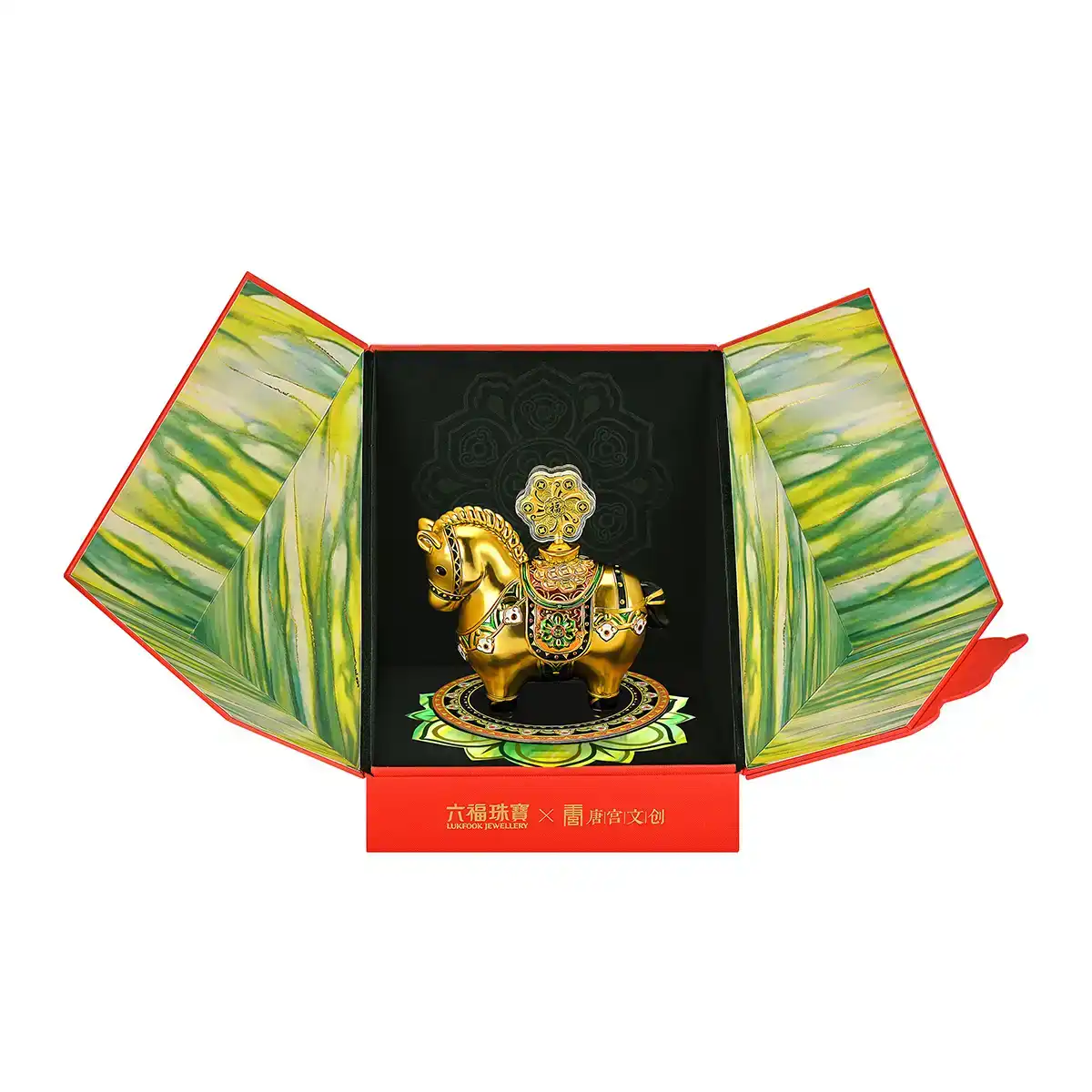 六福珠寶黃金工藝品 - “運轉墩墩馬”999.9黃金工藝品