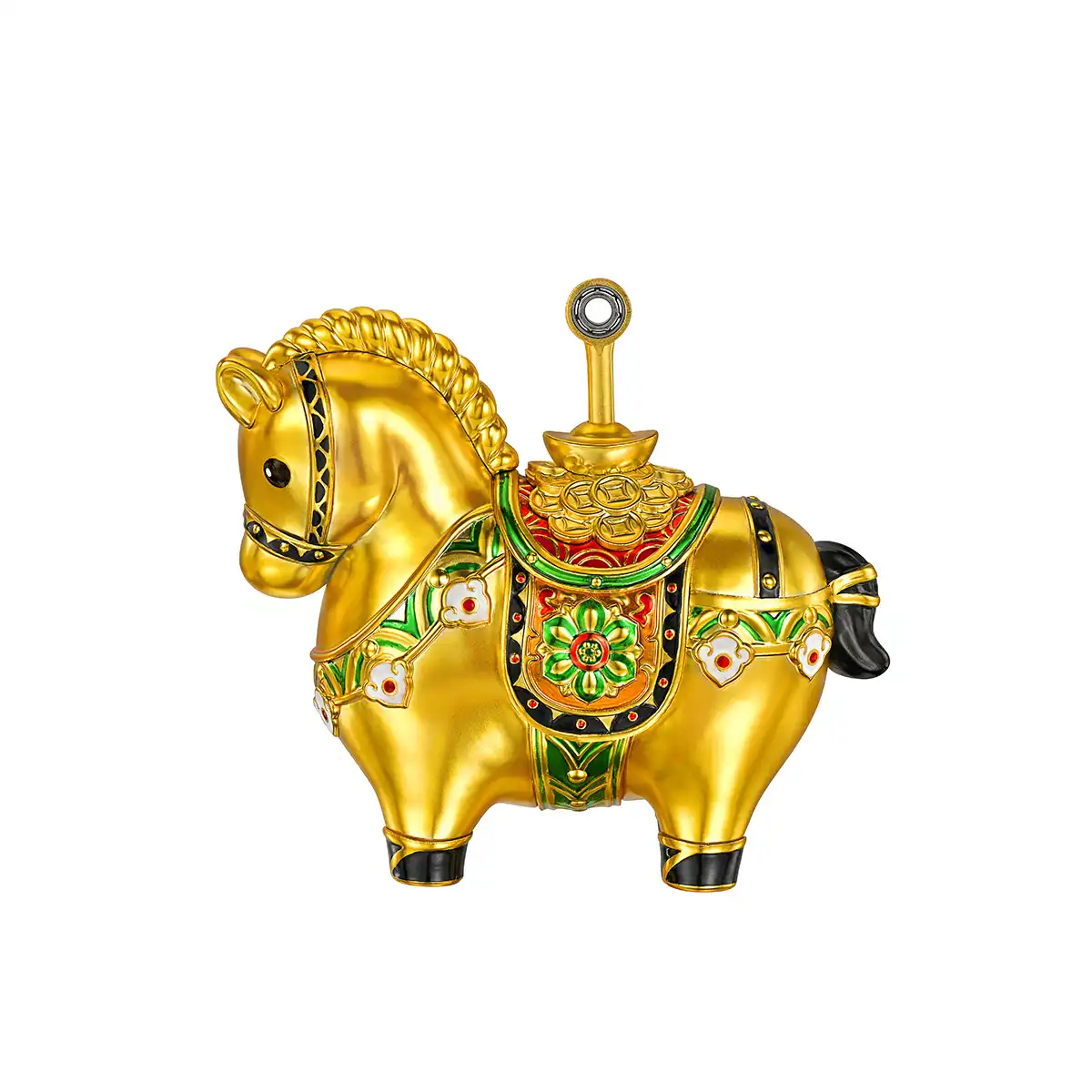 六福珠寶黃金工藝品 - “運轉墩墩馬”999.9黃金工藝品