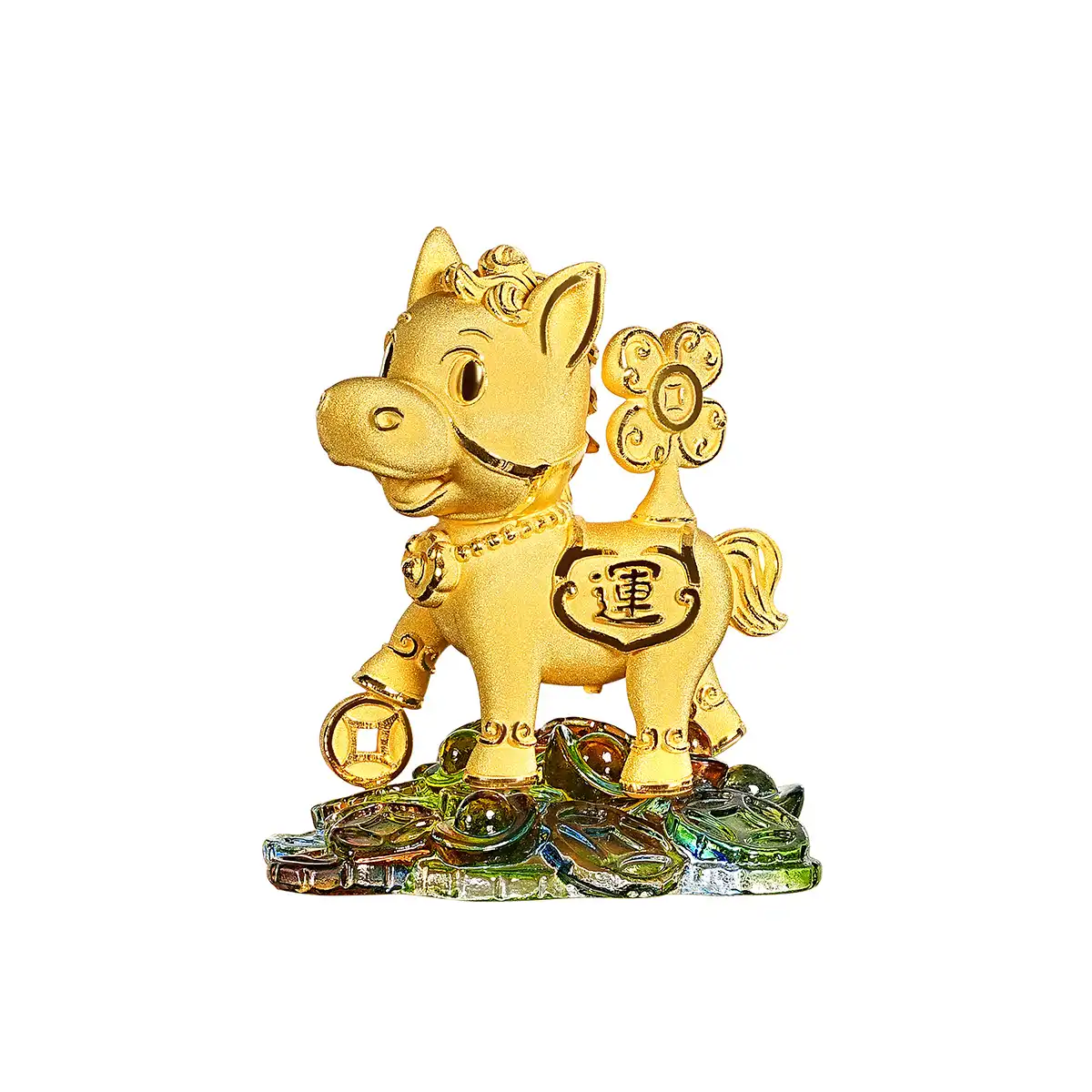 六福珠寶黃金擺件 - “承運金馬”999足金擺件