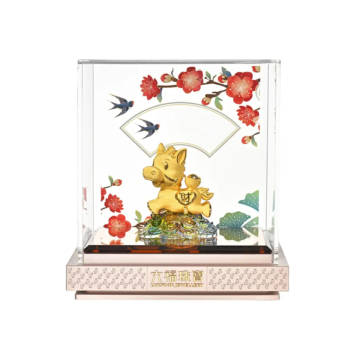 $t('六福珠寶')黃金擺件 - "財富金馬"999足金擺件