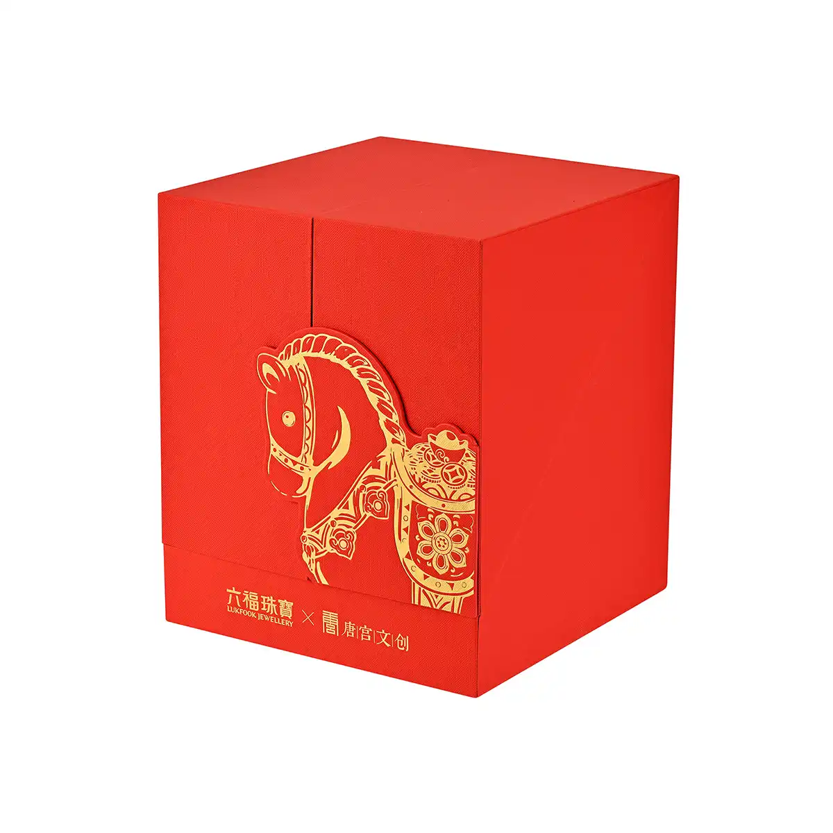 六福珠寶黃金擺件 - "運財墩墩馬"999足金擺件