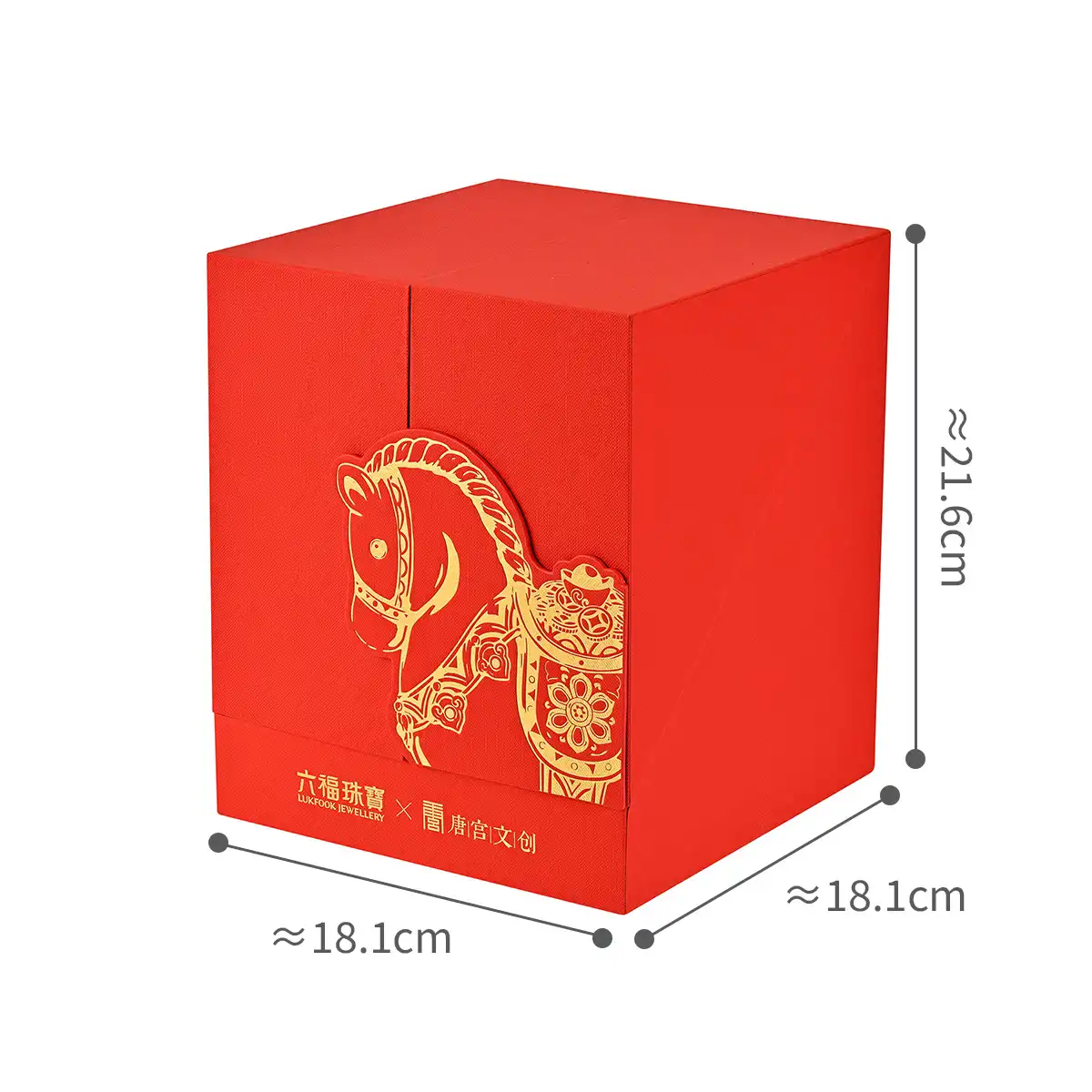 六福珠寶黃金擺件 - "運財墩墩馬"999足金擺件