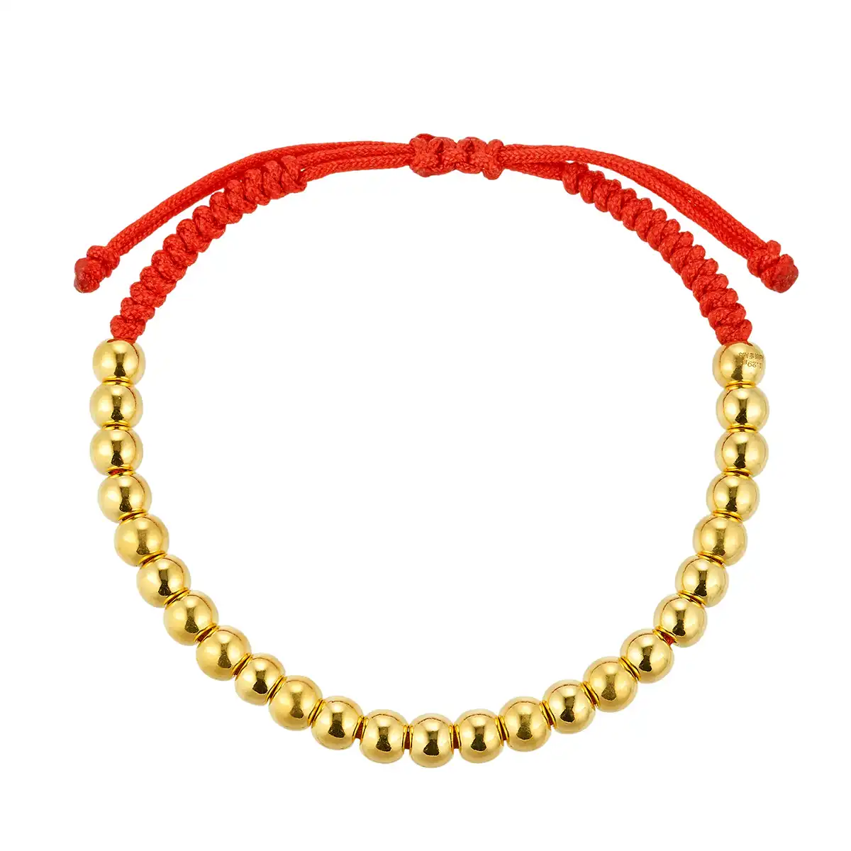 六福珠寶黃金串飾 - “平安金珠”999足金串飾連手繩