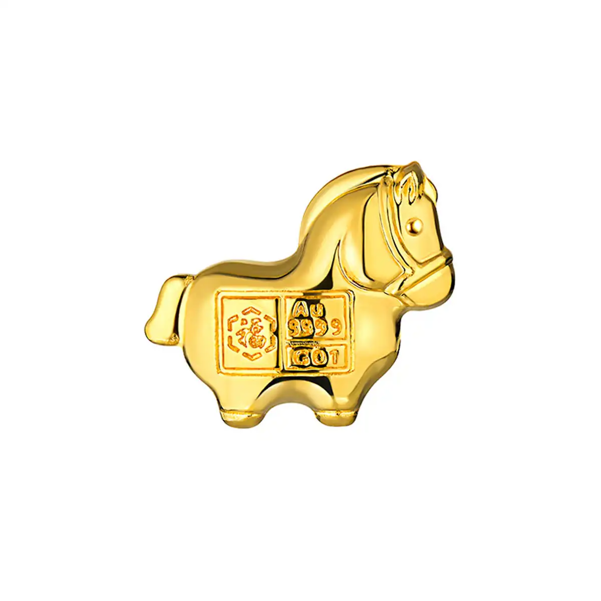 六福珠寶黃金金豆子 - "金馬"999.9黃金小馬(5克)–附送木塞玻璃瓶